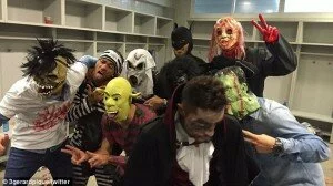 barca players in halloween costumes 